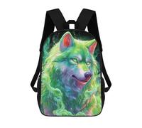 sinyumoney Magical Wolf Art Print 3D Printed Kids 17inch Backpacks Boys Fashion Travel Backpacks School Bag for Boys Elementary And Middle School Students