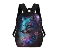 sinyumoney Magical Wolf Fantasy Art Print Rucksack Water Resistant Travel Backpack Computer Bag for Campus Outdoor Travel Sports 17inch