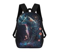 sinyumoney Magical Wolf in Fantasy Forest Rucksack Rucksack Casual Daypacks School Work Travel Bag for Men, Women & Teenage Boys 17inch