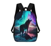 sinyumoney Magical Wolf in Snowy Landscape Children's Backpacks School Backpack 3D Printed for Kids Travel Rucksacks Book Bags Kids 17inch School Bag