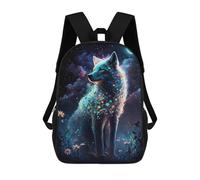 sinyumoney Magical Wolf Moonlit Night Children’s Backpack Girls Boys, 17 Inch Rucksack Bag, Daypack, Primary School, Perfect for Back to Kids