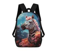 sinyumoney Magical Zebra in Fantasy Forest Backpack School Water Resistant Travel Backpack Computer Bag - Perfect for Travel, Work And Daily Use 17inch