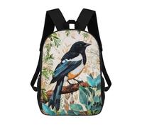 sinyumoney Magpie Animal Bird Art Backpack School Bag Travel College Rucksack Backpacks for Boys/Girls/Teenagers 17inch