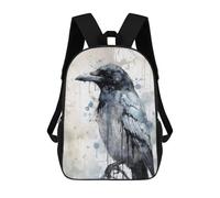 sinyumoney Magpie Beauty Watercolor Backpack 3D Print Kids Bag Elementary Students Daypack Lightweight School Bag for Children Girls Boys Nursery Lunch Pack 17inch