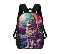 sinyumoney Maine Coon Cat Colorful Backpacks 3D Printed Kids School Backpack Outdoor Casual Daypack Fashion Casual Children Backpacks Cute Travel Bags 17inch