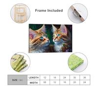 sinyumoney Maine Coon Cats in Bloom Art Work for Home Walls for Rustic Bath Decor Canvas Art 08x12inch(20x30cm)