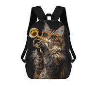 sinyumoney Maine Coon Trumpet Rucksack Water Resistant Travel Backpack Computer Bag for Men, Women & Teenage Boys 17inch
