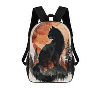 sinyumoney Maine Coon with Moon School Backpack Water Resistant Travel Backpack Computer Bag for Girls Boys Teenage 17inch