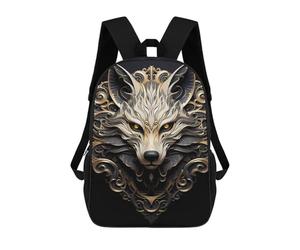 sinyumoney Majestic Alpha Wolf School Bags Lightweight Airport College Students Back Pack for Camping Outdoor Adventures And Daily Travel 17inch