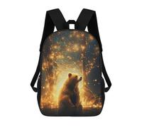sinyumoney Majestic Bear Backpacks Kids School Backpack School Bag 3D Printed School Bag for Boys Elementary And Middle School Students 17inch