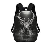 sinyumoney Majestic Deer in Moonlight Backpacks Kids School Backpack School Bag 3D Printed School Bag for Boys Elementary And Middle School Students 17inch