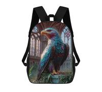 sinyumoney Majestic Eagle Statue in Gothic Setting Backpack School Water Resistant Travel Backpack Computer Bag for Girls Boys Teenage 17inch