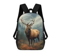 sinyumoney Majestic Elk in Forest School Bag 3D Printed 17inch Backpacks Fashion Kids School Backpack Rucksacks for Boys Elementary And Middle School Students