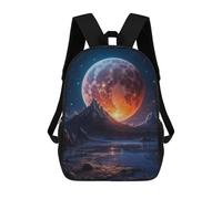 sinyumoney Majestic Full Moon Backpack School Bag Rucksack Casual Daypacks School Work Travel Bag for Men, Women & Teenage Boys 17inch