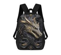 sinyumoney Majestic Golden Dragon Rucksack School Secondary High School College Backpack Travel for Campus Outdoor Travel Sports 17inch