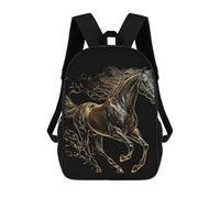 sinyumoney Majestic Golden Steed School Bags Work Laptop Backpack Rucksack Bag- Perfect for Travel, Work And Daily Use 17inch
