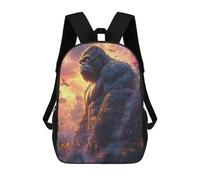 sinyumoney Majestic Gorilla in A Lush Jungle Children's 17 Inch School Backpack 3D Printed Casual Daypacks for Kids Travel Rucksacks Book Bags Kids School Bag