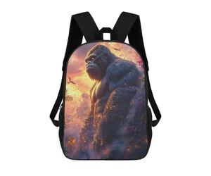 sinyumoney Majestic Gorilla in A Lush Jungle Children's 17 Inch School Backpack 3D Printed Casual Daypacks for Kids Travel Rucksacks Book Bags Kids School Bag