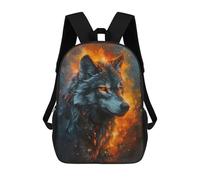 sinyumoney Majestic Gray Wolf Backpacks Kids School Backpack School Bag 3D Printed Fashion School Bags for Boys Elementary And Middle School Students 17inch