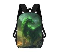 sinyumoney Majestic Green Dragon Art School Backpack Large Water Resistant Laptop Backpack for Boys/Girls/Teenagers 17inch