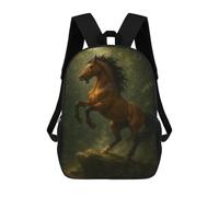 sinyumoney Majestic Horse Rearing in Forest School Backpack School Secondary High School College Backpack Travel for Men, Women & Teenage Boys 17inch