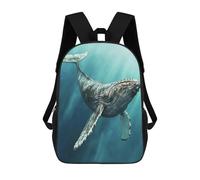 sinyumoney Majestic Humpback Whale School Backpack 3D Printed School Bags Boys Girls Laptop Backpack for Kids/Students/Adults 17inch