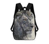 sinyumoney Majestic Lion Gaze Kids School Backpack School Bag 3D Printed School Bag for Boys Elementary And Middle School Students 17inch