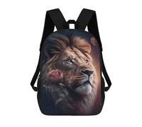 sinyumoney Majestic Lion Rose Backpack 3D Printed Children's School Backpack for Kids High Capacity Travel Rucksacks Book Bags Kids School Bag Back Pack 17inch