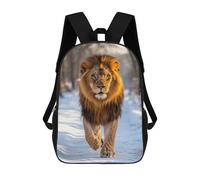 sinyumoney Majestic Lion Walking in Winter Forest Backpack School Bag Lightweight Airport College Students Back Pack for Teenage Girls Boys Women Men 17inch