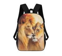 sinyumoney Majestic Love Lion Couple Backpack School Bag Lightweight Schoolbag Dayback Bookbag College for Girl, Teen Girls 17inch