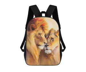 sinyumoney Majestic Love Lion Couple Backpack School Bag Lightweight Schoolbag Dayback Bookbag College for Girl, Teen Girls 17inch
