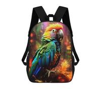 sinyumoney Majestic Parrot on Ground School Backpack 3D Printed Children's 17inch Backpacks Bag Bookbag for Kids Boy Girl Book Bags Kids School Bag Travel Rucksacks