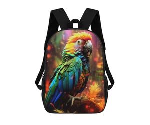 sinyumoney Majestic Parrot on Ground School Backpack 3D Printed Children's 17inch Backpacks Bag Bookbag for Kids Boy Girl Book Bags Kids School Bag Travel Rucksacks