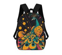 sinyumoney Majestic Peacock Illustration Vibrant And Elegant Design Peacock with Colorful Feathers Backpack School Business Durable Laptop Bag for Camping Outdoor Adventures And Daily Travel 17inch
