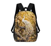 sinyumoney Majestic Peacock in Bloom Children's Backpacks Kids Fun School Bag Boys Backpack Travel Bag Student Schoolbag Book Stationery Bag Chool Bags 17inch