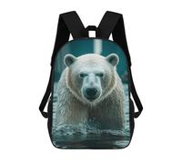 sinyumoney Majestic Polar Bear Backpacks Kids Student Schoolbag 3D Printed Backpacks Elementary And Middle School Students Backpacks for Boys Girls 17inch