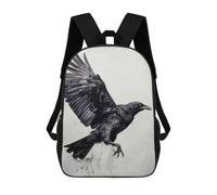 sinyumoney Majestic Raven Flying School Bags High Secondary School Bags Casual Backpack for Camping Outdoor Adventures And Daily Travel 17inch