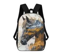 sinyumoney Majestic Spirit of The Wild Backpacks Kids School Backpack School Bag 3D Printed School Bag for Boys Elementary And Middle School Students 17inch