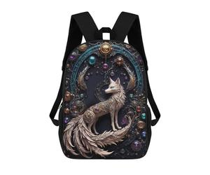 sinyumoney Majestic Steampunk Fox School Backpack Water Resistant Computer Rucksack for Campus Outdoor Travel Sports 17inch