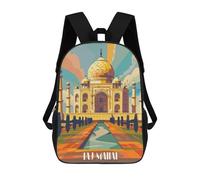 sinyumoney Majestic Taj Mahal Kids Backpack, Kids School Bag 3D Printed School Backpacks for Boys And Teenager School Students 17inch