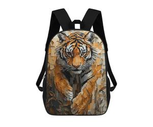 sinyumoney Majestic Tiger in Dynamic Impasto Motion Backpack School Bag Computer Rucksack for School/Work/Travel for Boys/Girls/Teenagers 17inch
