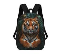sinyumoney Majestic Tiger Portrait in Lush Foliage Rucksack Lightweight Casual Daypack School Backpacks for Teenage Girls Boys Women Men 17inch