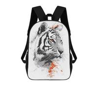 sinyumoney Majestic Tiger Portrait in Monochrome Style Children's Backpack, 3D Printed School Backpack, Backpack for Boys Girls, Adjustable School Bag for Primary School 17inch