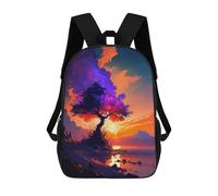sinyumoney Majestic Tree by The Lake School Backpack for Girls 17inch Casual Daypack Lightweight Rucksack Boy Girl Backpack for Middle School Students