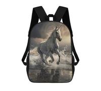 sinyumoney Majestic Unicorn Gallop School Bag Backpack Teen Schoolbag 3D Printing Adjustable Schoolbag Fashion Pocket Bag for Kids Boys Girls Students And Teenagers Fans 17inch