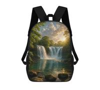 sinyumoney Majestic Waterfall in Lush Green Forest School Backpack School Secondary High School College Backpack Travel for Men, Women & Teenage Boys 17inch