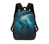sinyumoney Majestic Whale Depths Backpacks Kids School Backpack School Bag 3D Printed School Bag for Boys Elementary And Middle School Students 17inch
