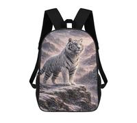 sinyumoney Majestic White Tiger in Mountain Landscape Backpack School Lightweight Casual Daypack School Backpacks for School/Work/Travel 17inch