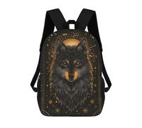 sinyumoney Majestic Wolf Kids School Backpack School Bag 3D Printed School Bag for Boys Elementary And Middle School Students 17inch