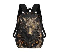 sinyumoney Majestic Wolf Sentinel Rucksack Lightweight Casual Daypack School Backpacks for Teenage Girls Boys Women Men 17inch